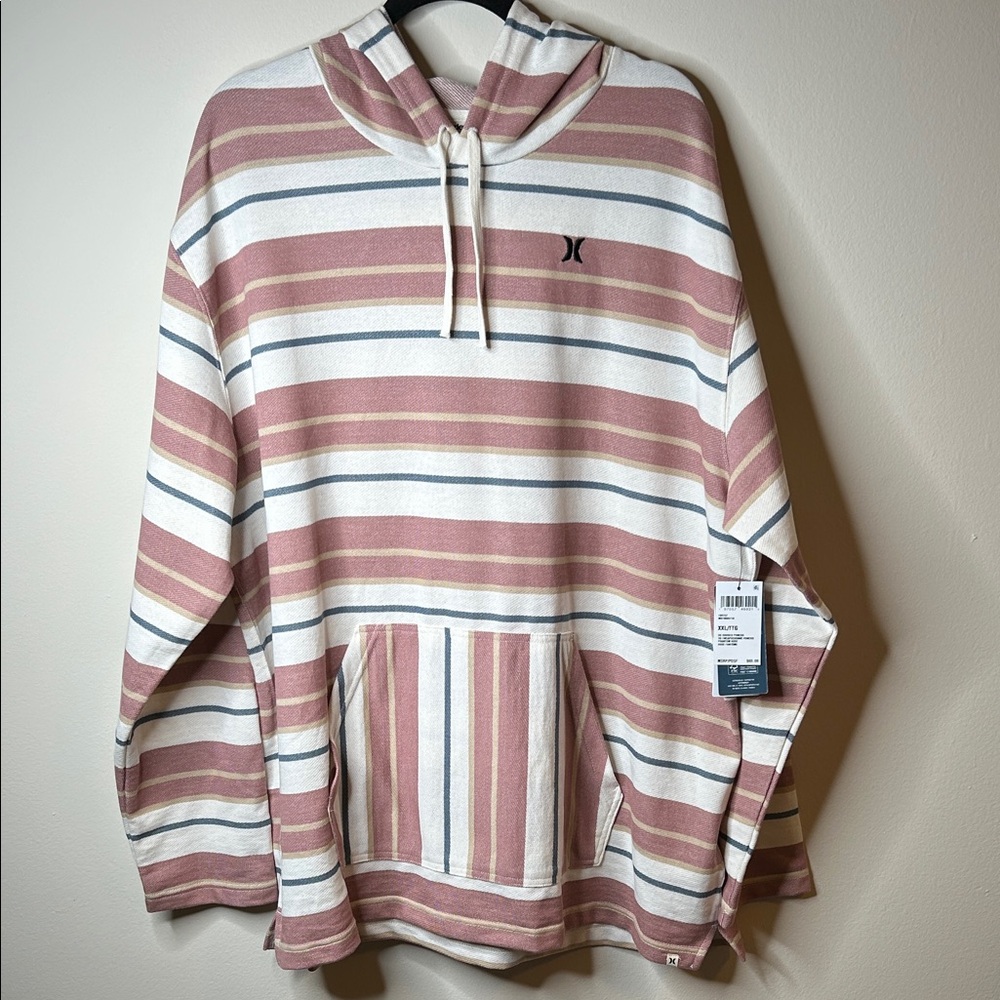 Hurley Men's Multicolor Striped Hoodie Poncho Size XXL